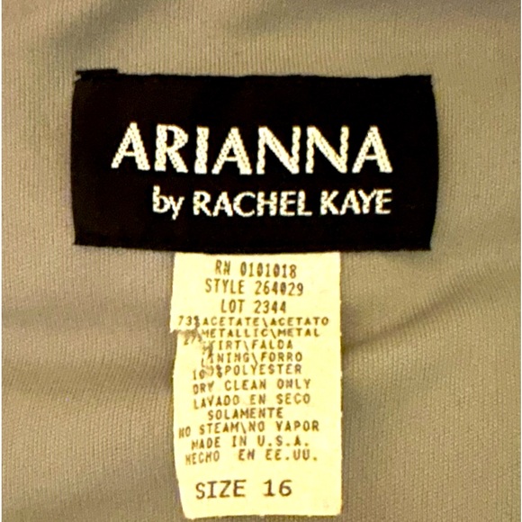 Arianna by Rachel Kaye gown size 16 one zipper covered by the cape style top - Picture 2 of 6
